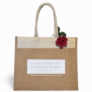 Burlap natural tote bag Homeowners Collection Hit Promotional Products